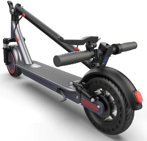 roinside adults electric scooter with quadruple shock absorption 350w motor up to 22mph and 24 miles long range portable foldable commuting scooter for adults with double braking system and app