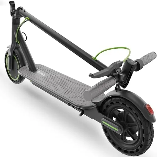 roinside electric scooter for adults 85 solid tires 350w motor up to 19 mph and 16 miles long range commuting folding e scooter with dual braking system and smart app